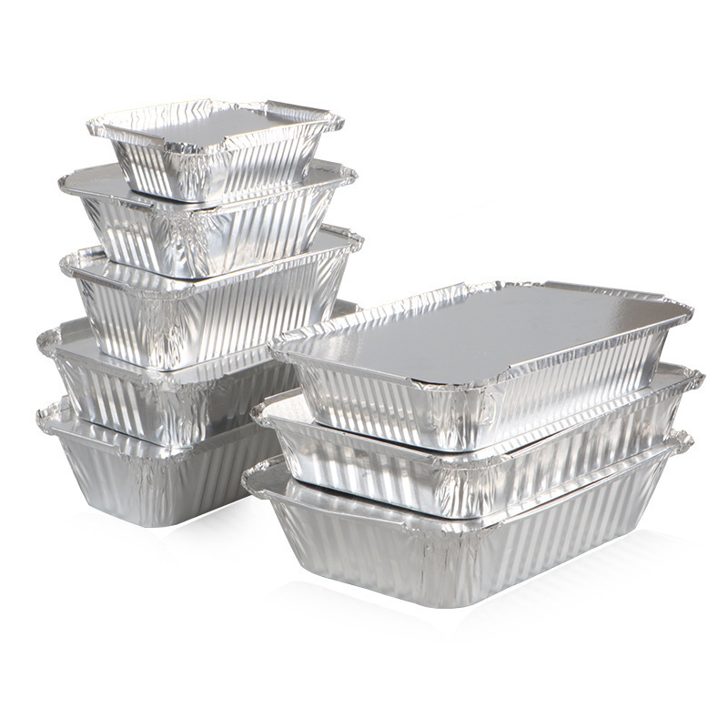 650ml 1000ml Foil Pan Tray Disposable Aluminum Foil Food Container Disposable Food Tray With Paper/Plastic/Aluminium Lid