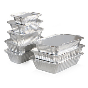 650ml 1000ml Foil Pan Tray Disposable Aluminum Foil Food Container Disposable Food Tray With Paper/Plastic/Aluminium Lid