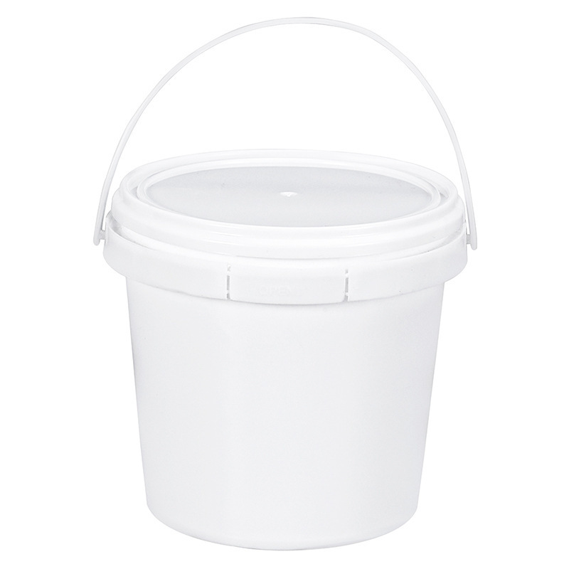 Factory Supply 500ml 750ml 1L2L3L4L5L Small White Clear Plastic Round Buckets With Lids And Handle Food Grade Packing Bucket