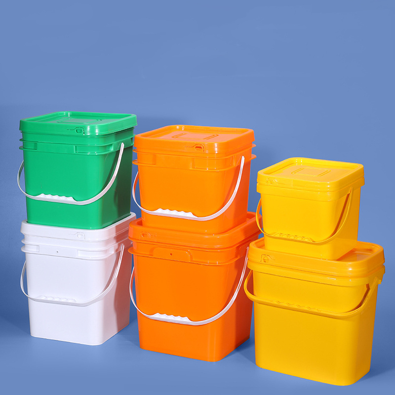 Custom 2-25 Liter Airtight Food Grade White Catering Mixing Plastic Buckets with Lid and Handle Storage Container Pail Barrel