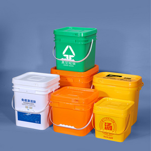 Custom 2-25 Liter Airtight Food Grade White Catering Mixing Plastic Buckets with Lid and Handle Storage Container Pail Barrel