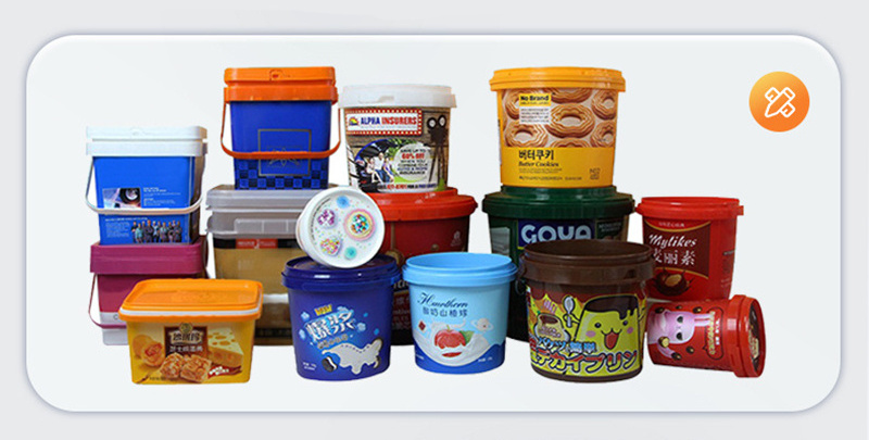 Food Grade 200ML-20L Plastic PET Food Snack Cookie Buckets With Handle And Lid Transparent Plastic Pail