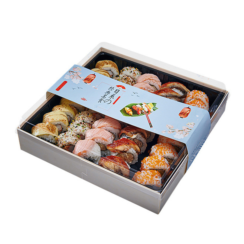 Custom Bakery Sushi Gift Boxes Takeaway Food Packaging Wooden Cake Box Eco-friendly Sandwich Candy  Box With Window