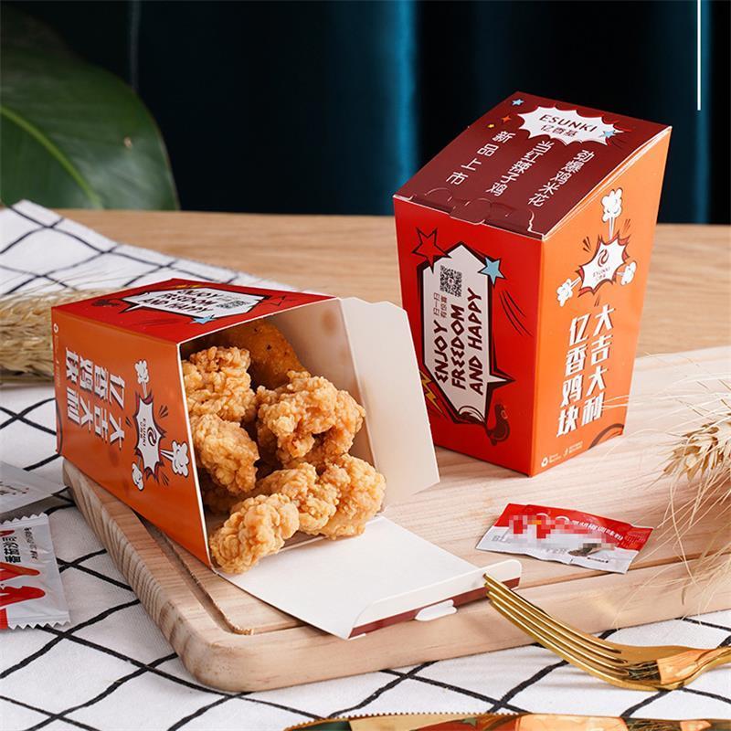 Customized Take Away Food Grade Paper Hot Dog To Go French Fries Chicken Carton Burger Box Printing Fast Food Packaging