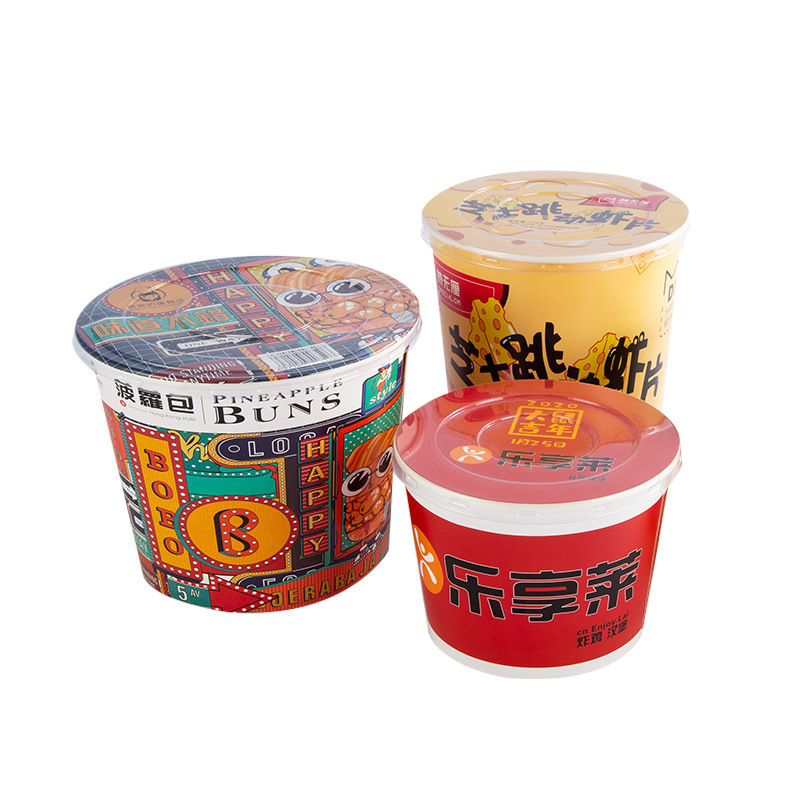 Large Big Size Custom KFC Paper Tub Cup 64oz 85 OZ Fried Chicken Paper Packing Popcorn Bucket with Lid