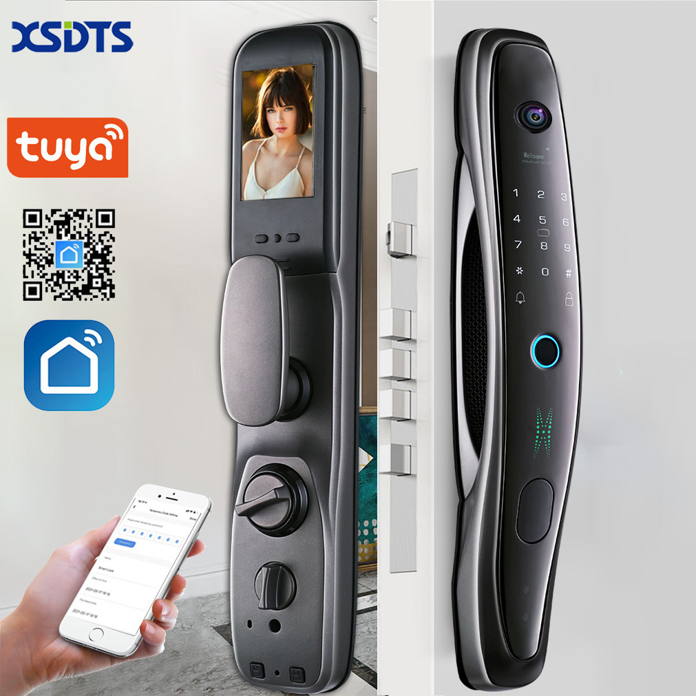 New Biometric Tuya APP Camera Electronic Smart Door Lock Password Electronic Locks Key IC Card Unlock Fingerprint Lock