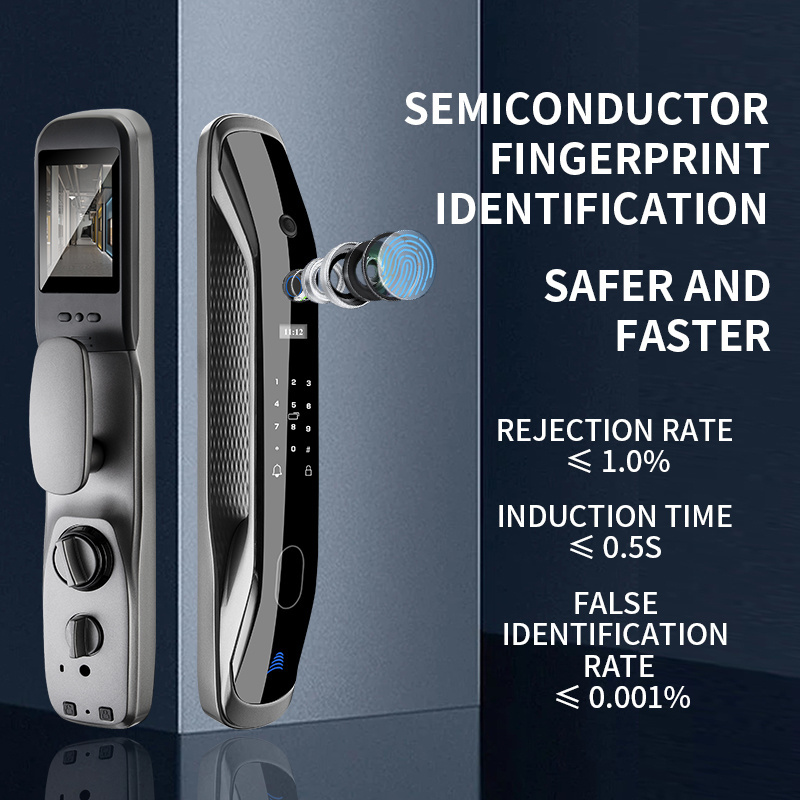 Security Smart Door Lock Password Electronic Locks Key IC Card Unlock APP Camera Electronic Lock