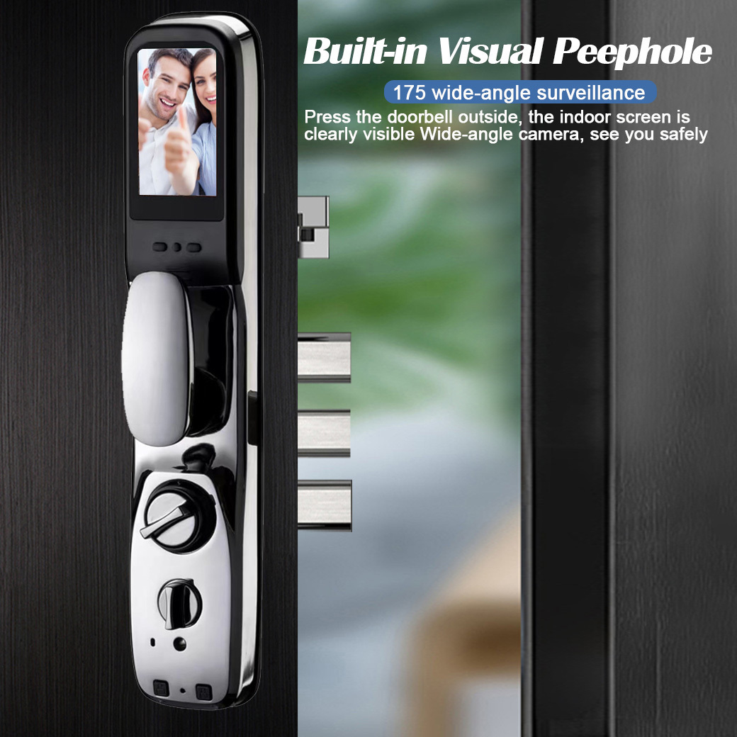 Smart Door Lock With Video Intercom Face Recognition Fingerprint Password IC Card Unlock Wifi Digital lock