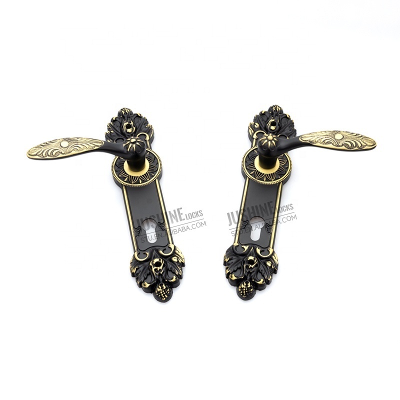 custom made european style retro door locks decorative black brass antique front black door handles