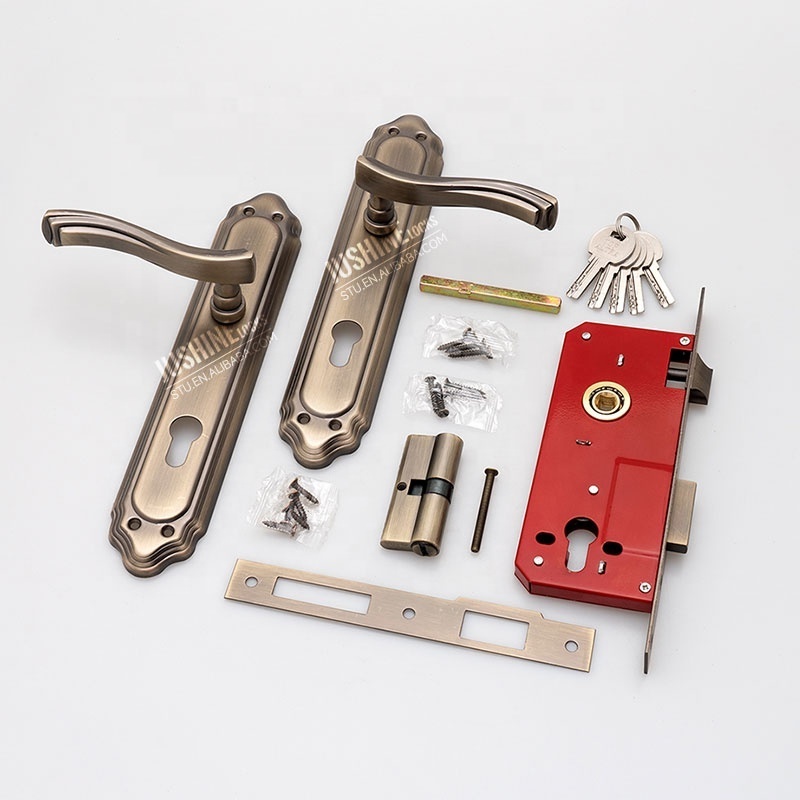 Mortise Lock Set Storm Door Lock Assembly Latch Replacement Kit Door Handle Set With Lock