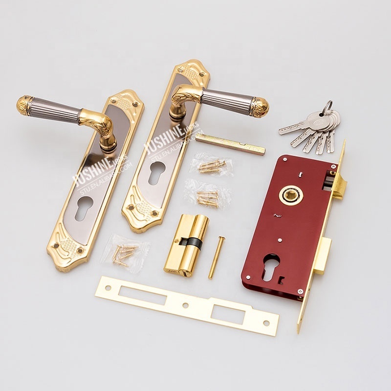 QTT Mortise Lock Set Exterior Storm Door Lock Assembly Door Handle Set With Lock