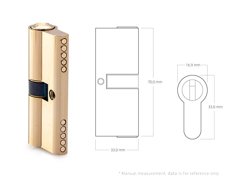 Ouzen Standard 60MM 70 MM Mortise Cylinder Lock Dimensions Zinc Latch Proof Deadlock With Brass Cylinder Lock