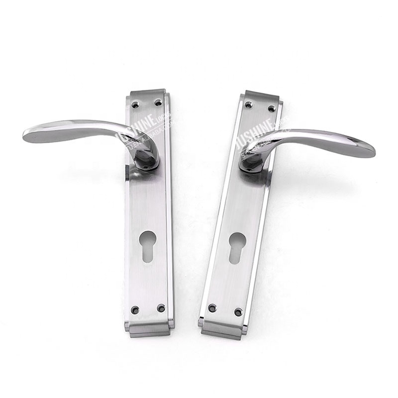 Hotel House Indoor Modern Interior Brushed Chrome Metal Ergonomic Aluminum Door Handle