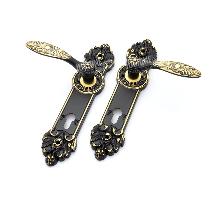 custom made european style retro door locks decorative black brass antique front black door handles