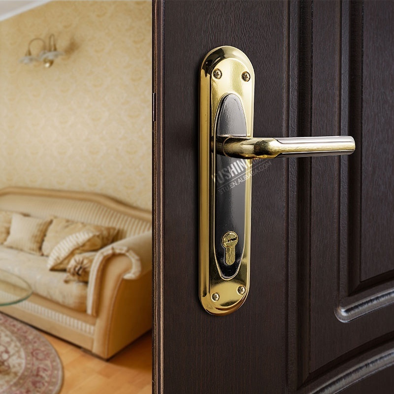 QTT Storm Doors With door Lockset Brushed Nickel Curved Handle Set With Keyed Deadbolt Lock