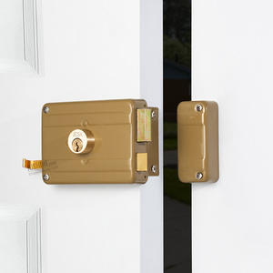 High Security Double Cylinder 120mm Wooden Door Brass Latch Deadbolt Rim Door Lock