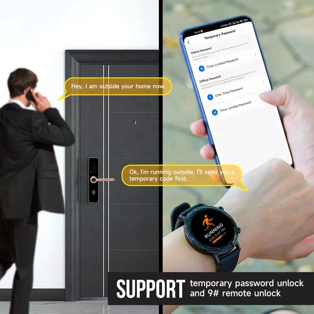 2022 New Design Rfid Keyness Fingerprint Android iPhone App Keyless Connected Multipoint Smart Lock