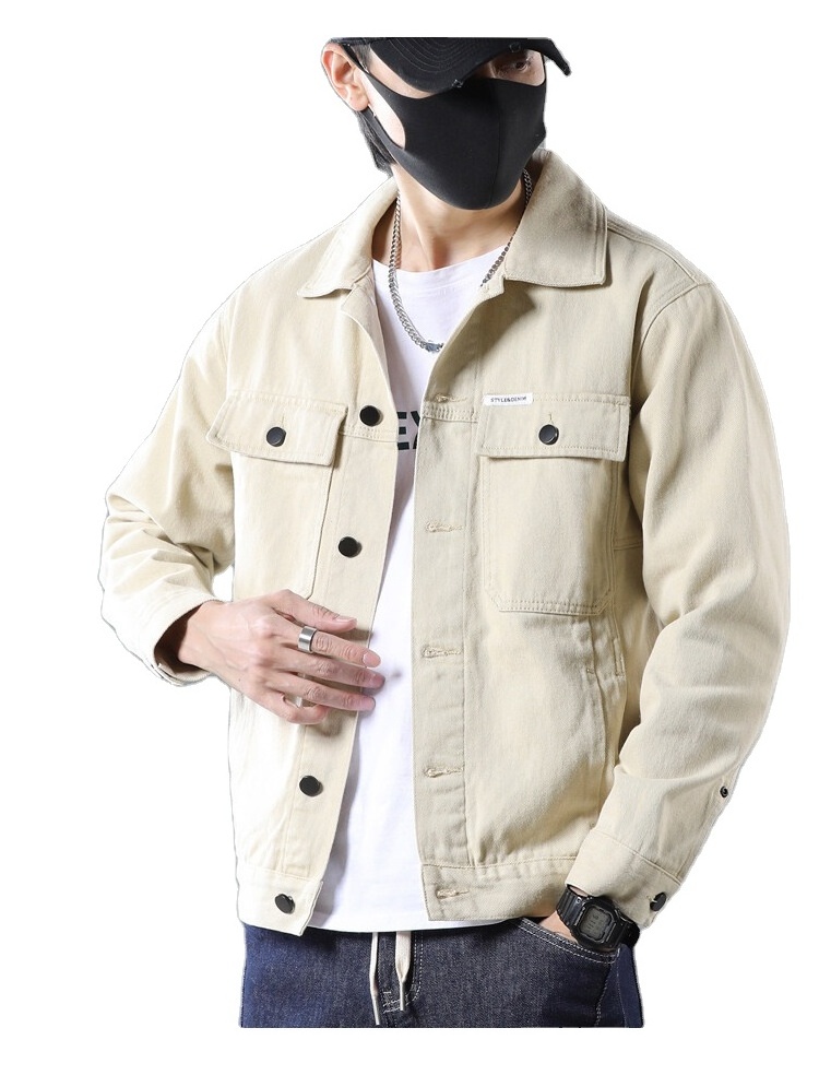 Man's Custom Plain Lined Heavy Canvas Gusseted Pockets Coaches Jacket Mens Designer Work Jacket