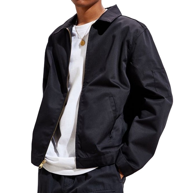 New arrival Wholesale customized windproof custom logo 100% cotton mens fashion work jackets with sleeve pocket