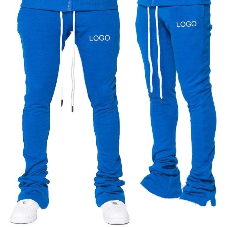 2022 Mens Skinny Trousers Polyester Line Stripe Track Pants Fit Stacked Sweatpants Men 3M Reflective joggers With Drawstring