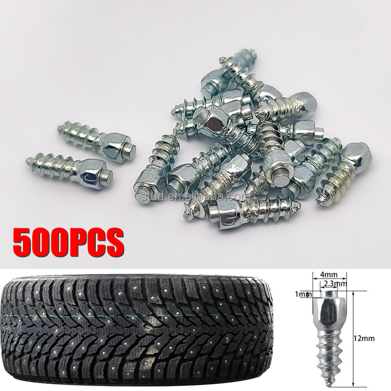 500pcs JX4*4-H12 Standard M4 Tread Snow Tire Studs for ATV Motocross