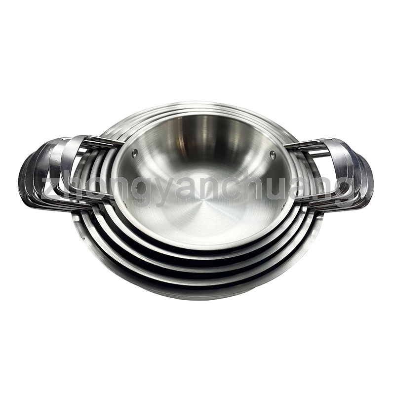 Wholesale Stainless Steel  Cookware Casserole Gold Silver Cooking Pots Seafood Pot Instant Noodles Cooker with Two Handles