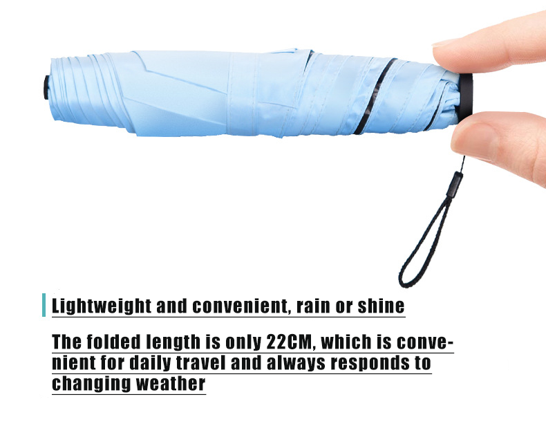 Carbon Fiber Ultralight Umbrella Mini Pencil Feather Parasol Black Glue Sunscreen Folding umbrellas for the rain