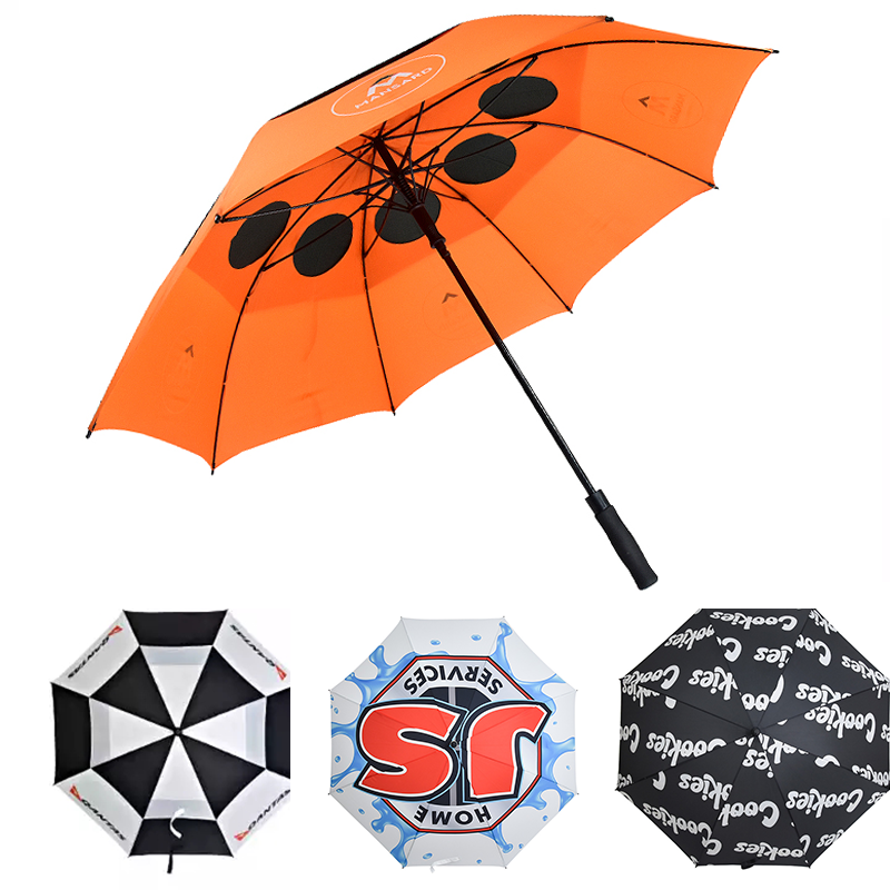 G4Free 54/62/68 Inch Automatic Open Extra Large Double Canopy Vented Windproof Golf Umbrella with Logo Printing