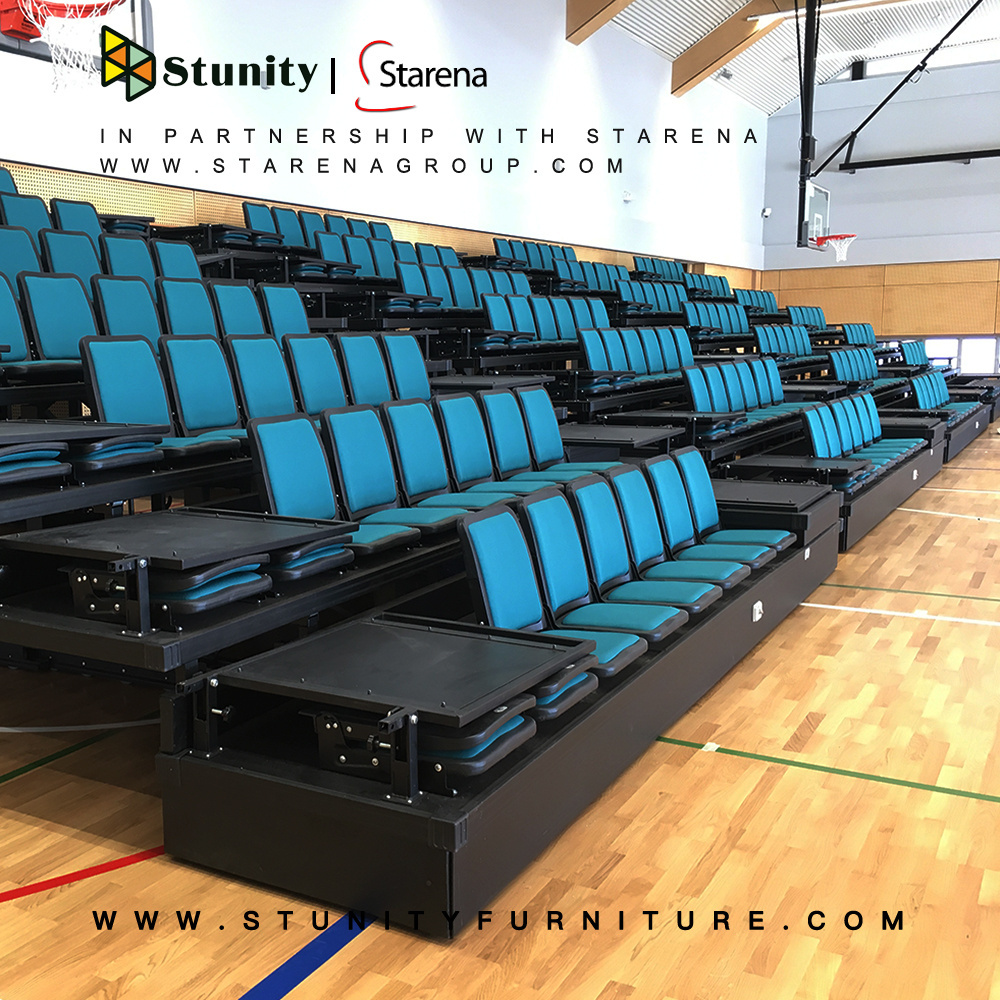 Stunity high school gym bleachers with stadium seats for indoor stadium, arena, school, college use