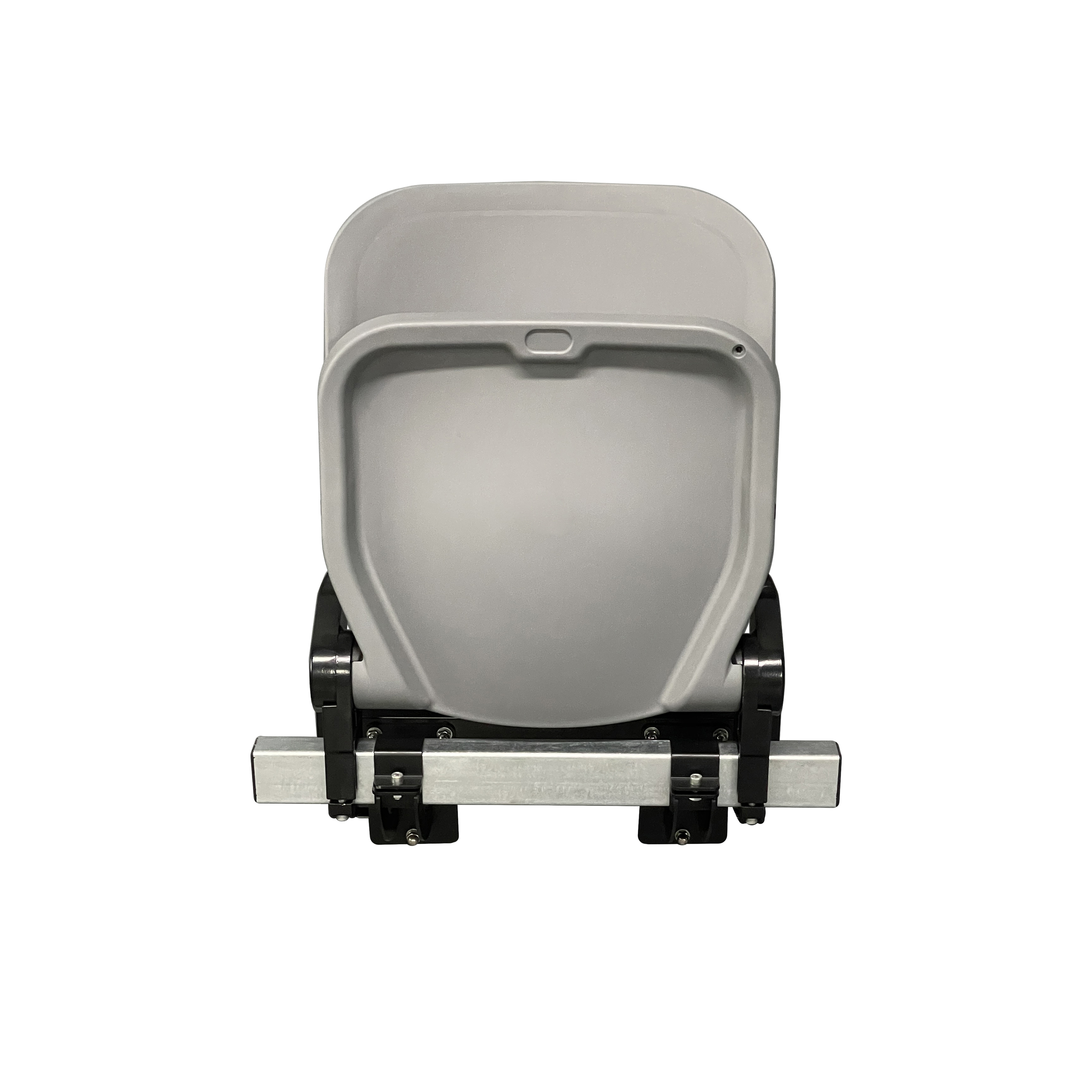 Wholesale auto tip-up plastic wall floor mounted folding stadium chair with comfortable padded seat and cup holder