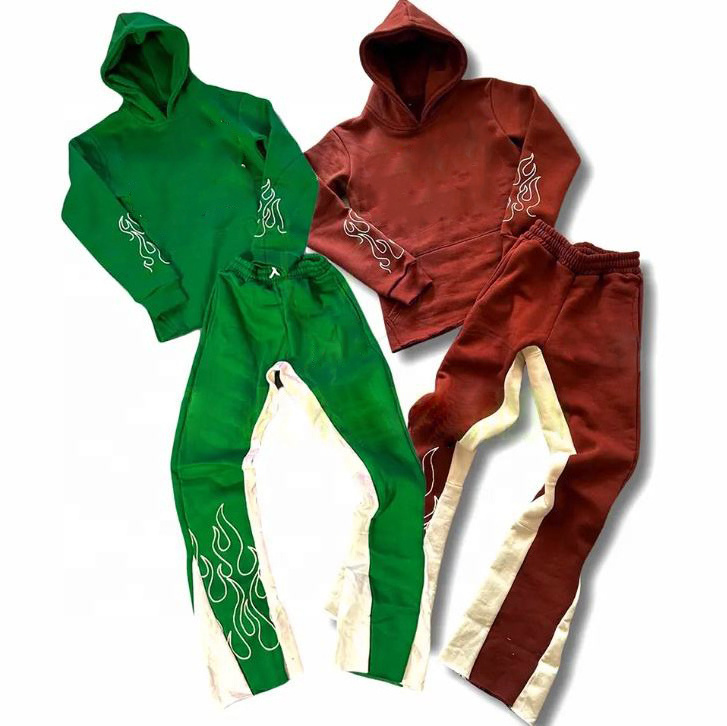 Customized Men Tracksuit Sweat Suit Unisex Sweat Suits Jogger Set Vintage Full Zip Up Hoodies Acid Wash Tracksuit Sweat Suits