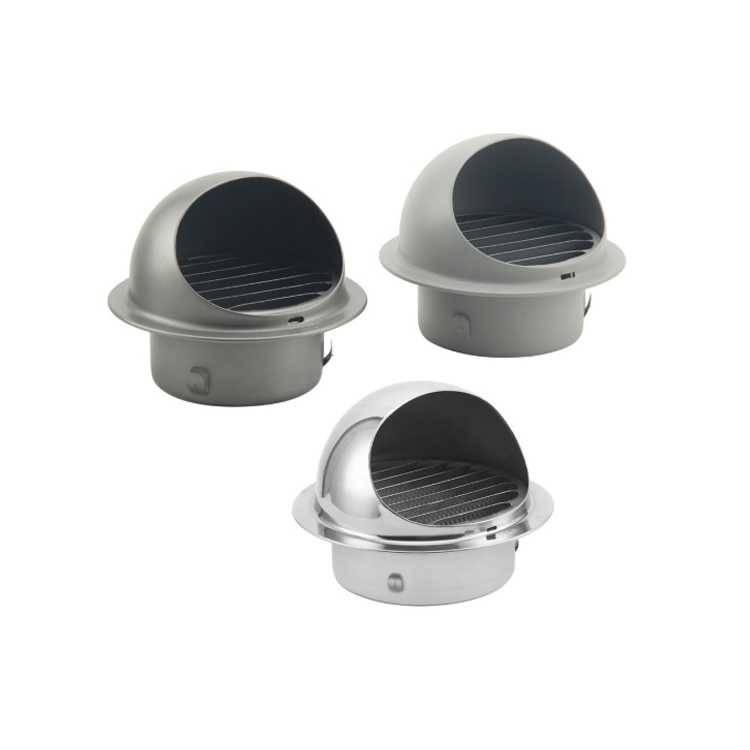 Stainless Steel round air vent cover Exhaust Louver Vents Ventilation Bull Nosed External wall air vent grille cover outlet