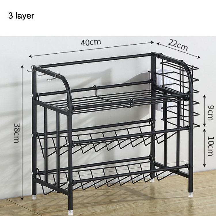 Kitchen counter top 3 tier Spice Rack stainless steel saving storage rack kitchen storage spice rack