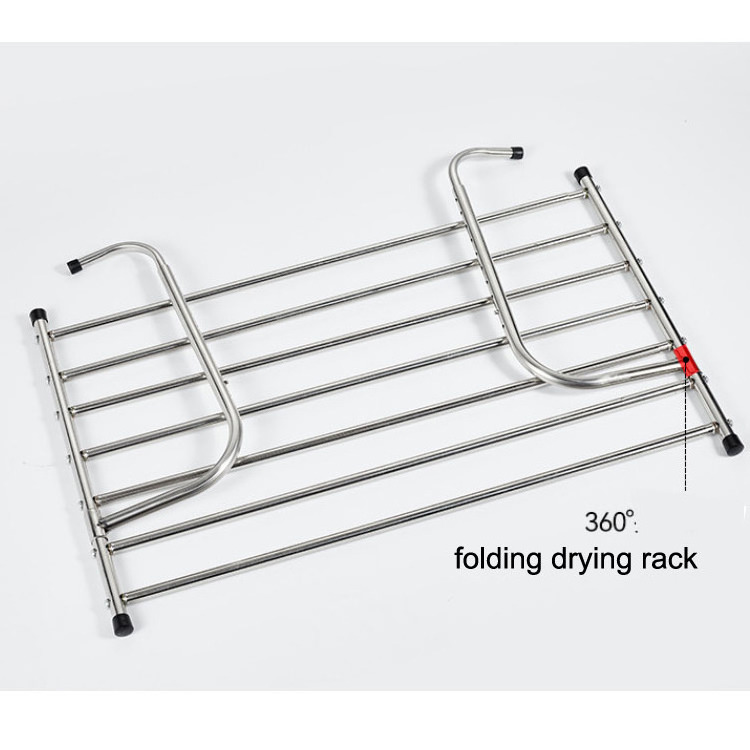 Retractable wall-mounted hanging rack clothes window folding shoes and cloth hanger drying rack for balcony