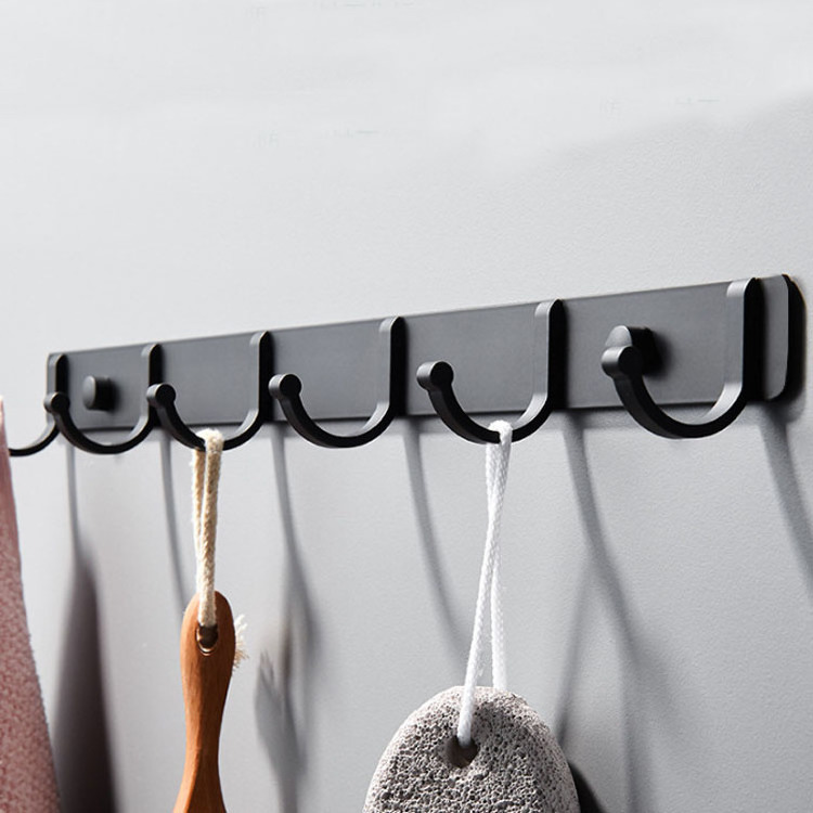 Economic wholesale bathroom kitchen wall coat rack space aluminium wall mounted coat rack 5 hanger wall