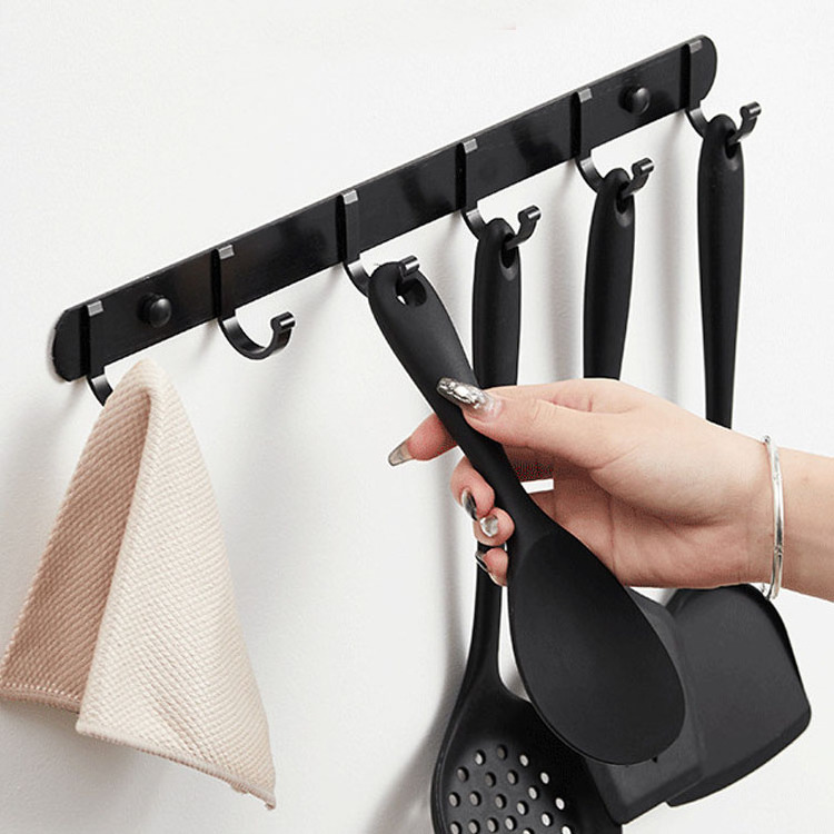 Economic wholesale bathroom kitchen wall coat rack space aluminium wall mounted coat rack 5 hanger wall