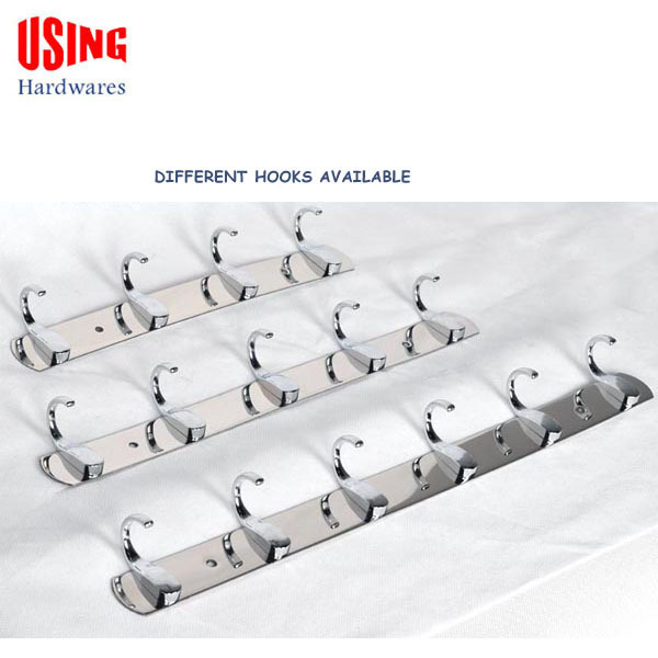 Wholesale wall mounted metal 4 hooks coat hooks rack  stainless steel clothing coat rack clothes rack