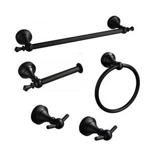 5 piece  bathroom accessories set bath hardware sets aluminium matte black bathroom hardware accessories set