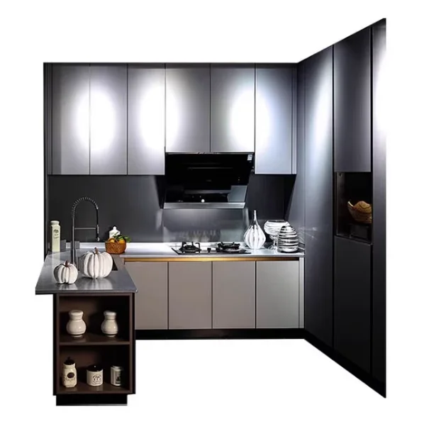 White high-grade stainless steel L-shaped  kitchen led under cabinet lights