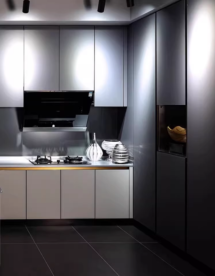 White high-grade stainless steel L-shaped  kitchen led under cabinet lights