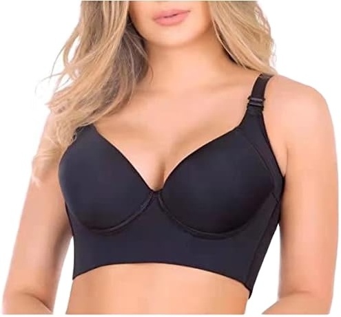 Women Deep Cup Bra Hide Back Fat Full Back Coverage Bra with Shapewear Incorporated Push Up Sports t Shirts Bras