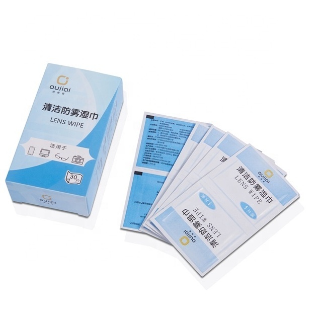 Micro fabric Care touch lens cleaner Anti Fog Eyeglass camera Antifog fast dry cleaning glasses Wet wipes