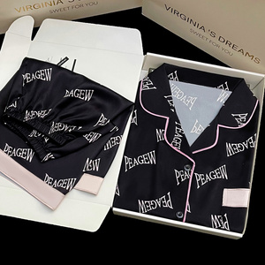 2024 New Women's clothing pyjamas black nightgown short pajamas nighty nightwear homewear ice silk pijamas mujer women sleepwear