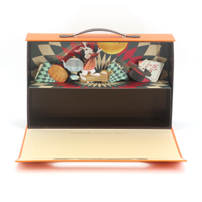 Custom Eco Friendly Mid-autumn Festival Premium Luxury Cardboard Mooncake Gift Boxes Hard Moon Cake 3D Box Packaging