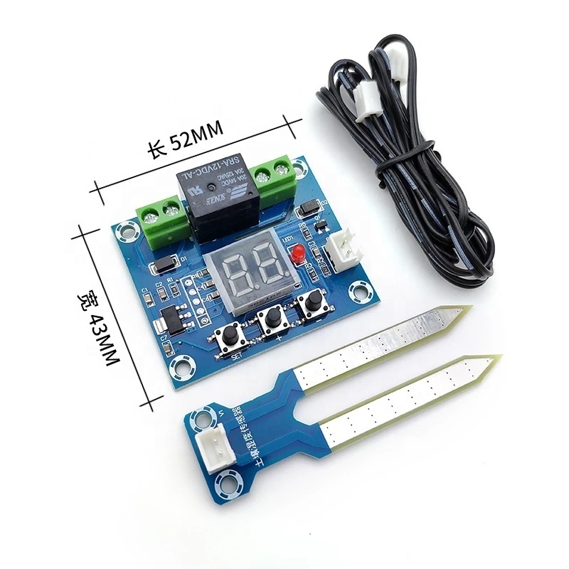 12V Soil Humidity Sensor Controller Irrigation System Automatic Watering Module Digital Display Humidity Controller XH-M214