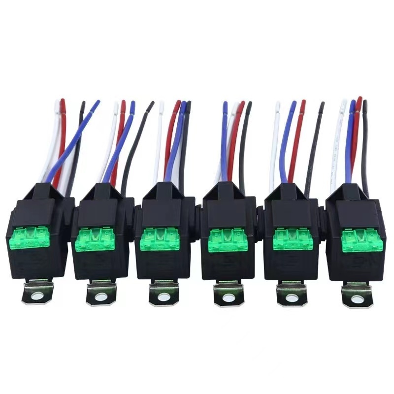 Automotive Custom wire harness Relay 12V 30A Fuse relay 4-Pin 5-pin with Holder Socket with socket harness