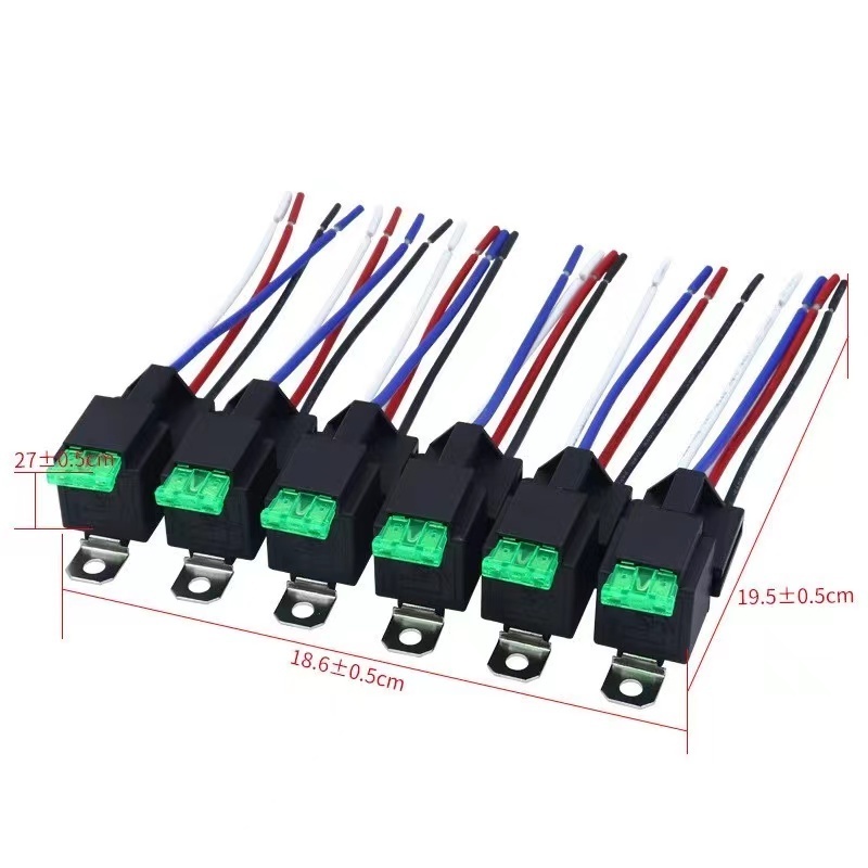 Automotive Custom wire harness Relay 12V 30A Fuse relay 4-Pin 5-pin with Holder Socket with socket harness