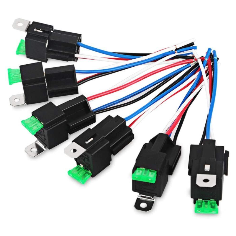 Automotive Custom wire harness Relay 12V 30A Fuse relay 4-Pin 5-pin with Holder Socket with socket harness