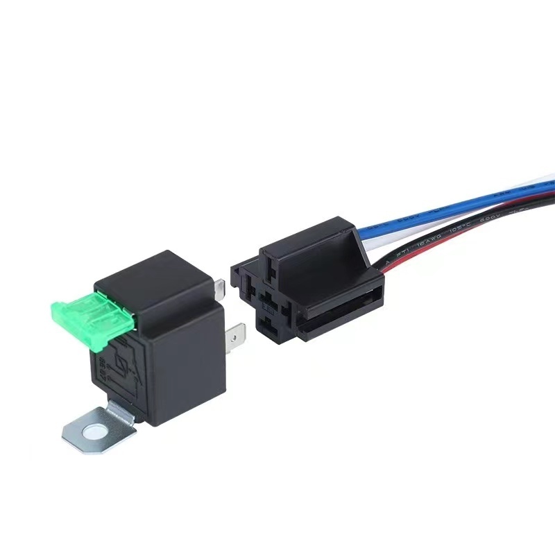 Automotive Custom wire harness Relay 12V 30A Fuse relay 4-Pin 5-pin with Holder Socket with socket harness