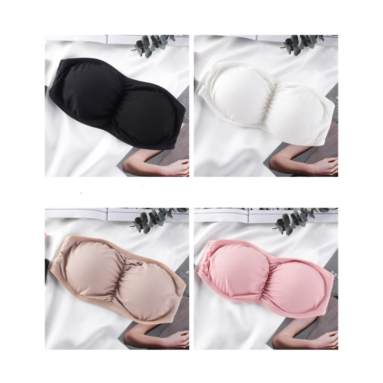 OEM wholesale ladies sexy fancy net bra women images underwear Lace tube top anti-lighting small strap